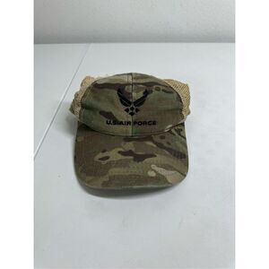 US Air Force Camo Trucker Baseball Cap Hat Mesh Back Strapback Made in USA OS